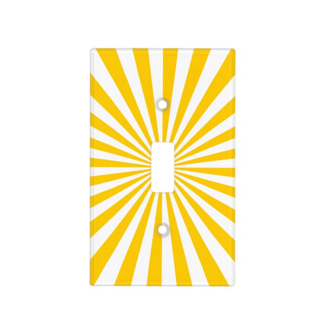 Gold and White Sunburst Pattern Light Switch Cover (Front)