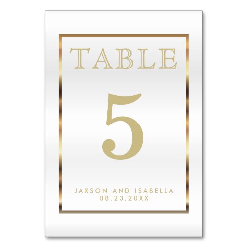 Gold and White _ Table Card
