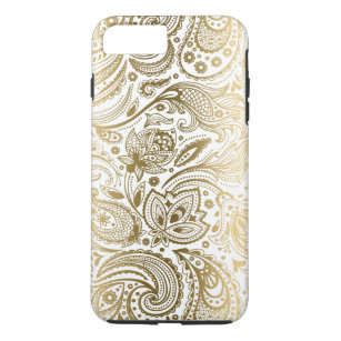 Gold And White Vintage Floral Paisley iPhone 8 Plus/7 Plus Case