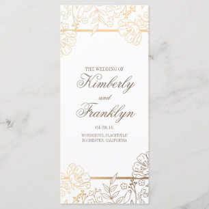 Gold and White Vintage Floral Wedding Programs