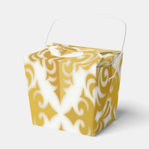 Gold and white wallpaper damask favor boxes