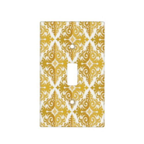 Gold and white wallpaper damask light switch cover