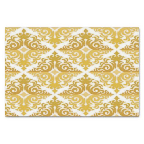 Gold and white wallpaper damask tissue paper