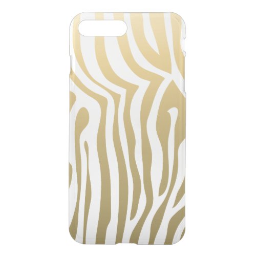 Gold and White Zebra Stripes Pattern iPhone 8 Plus7 Plus Case