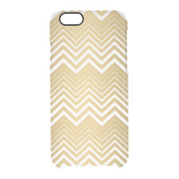 Gold And White Zigzag Chevron Clear iPhone 6/6S Case