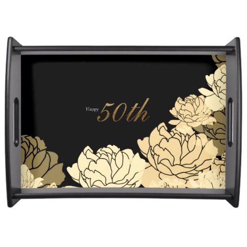 Gold and yellow 50th anniversary  serving tray