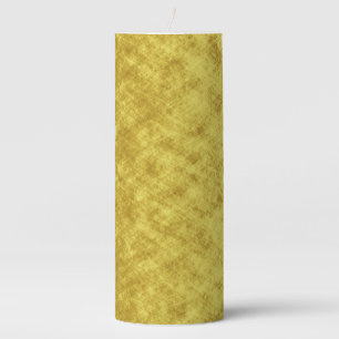 Gold and yellow foil plated abstract design pillar candle