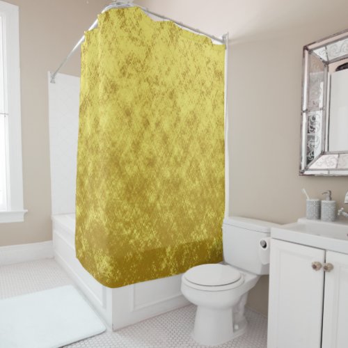 Gold and yellow foil plated abstract design shower curtain