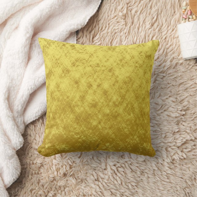 Gold and yellow foil plated abstract design throw pillow (Blanket)