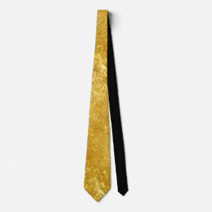 Gold and yellow plated marble gold foil pattern neck tie