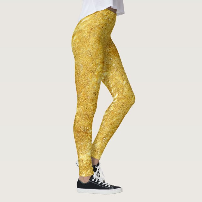 Gold and yellow plated marble pattern leggings (Right)