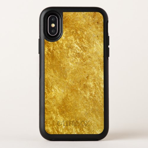 Gold and yellow plated marble pattern OtterBox symmetry iPhone x case