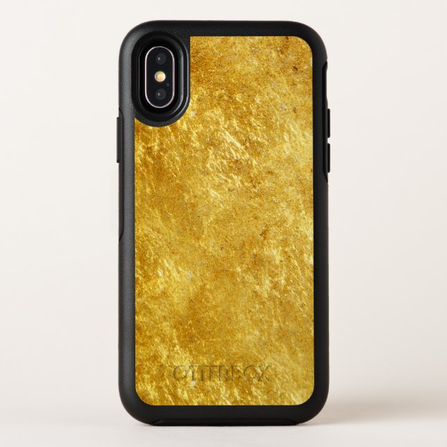 Gold and yellow plated marble pattern otterbox iPhone case (Back)