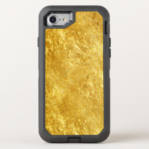 Gold and yellow plated marble pattern OtterBox defender iPhone SE/8/7 case