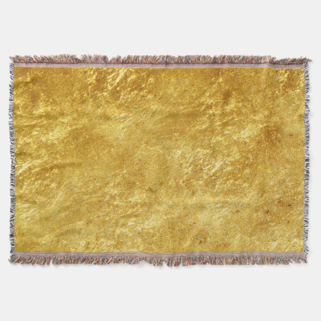 Gold and yellow plated marble pattern throw blanket (Front)