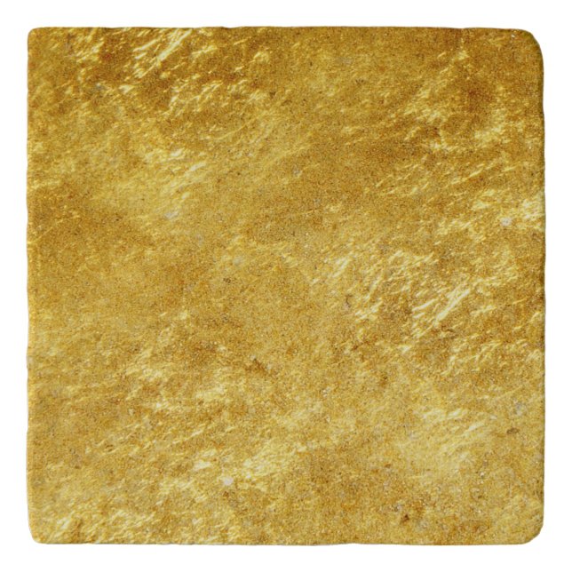 Gold and yellow plated marble pattern trivet (Front)