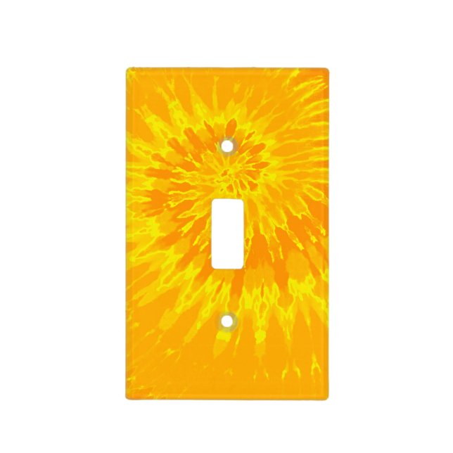 Gold and Yellow Spiral Tie Dye Light Switch Cover (Front)