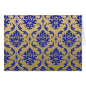 Gold and Zaffre Blue Classic Damask (Front Horizontal)
