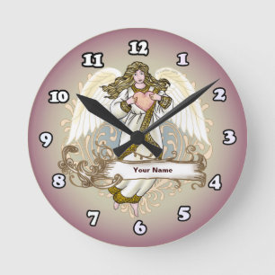 Gold Angel Heart clock