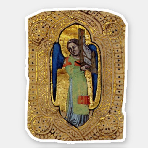 Gold Angel Italian Renaissance Painting  Sticker