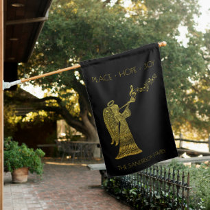 Gold Angel Peace Hope Joy Christmas House Flag