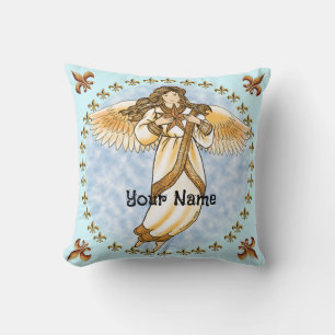 Gold Angel Throw Pillow