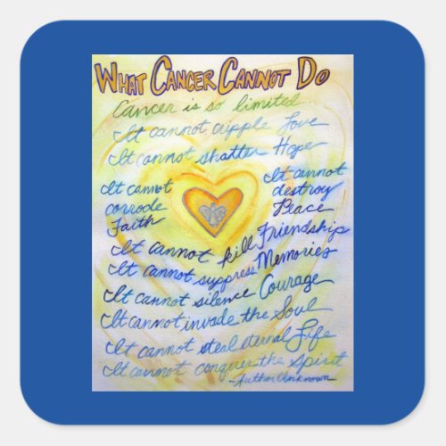 Gold Angel What Cancer Cannot Do Poem Sticker