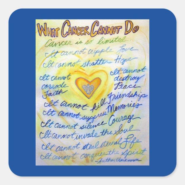 Gold Angel What Cancer Cannot Do Poem Sticker (Front)