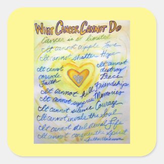 Gold Angel What Cancer Cannot Do Poem Sticker