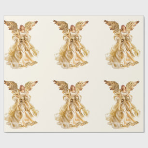 Gold Angel Wrapping Paper