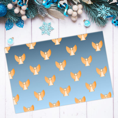 Gold Angels Modern Blue Christmas