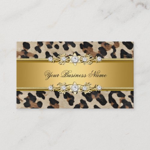Gold Animal Black Jewel Look Image Business Card Template