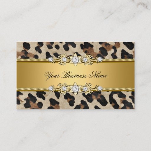 Customizable Gold Animal Black Jewel Look Image Business Card Template