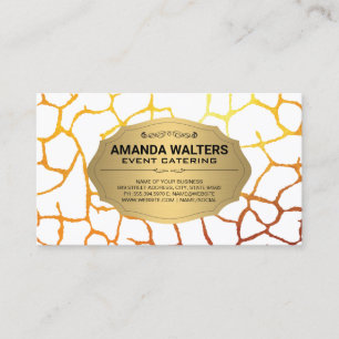 Gold Animal Print Pattern Golden Metal Business Card