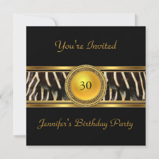 Gold Animal Wild Invite 30th Birthday Party 4