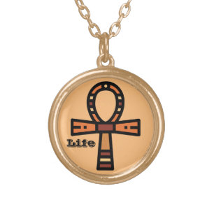 Gold Ankh Plated Necklace