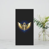 Gold Ankh with Wings (Standing Front)