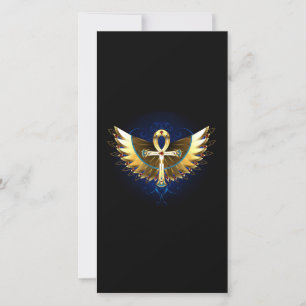 Gold Ankh with Wings