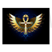 Gold Ankh with Wings (Front Horizontal)