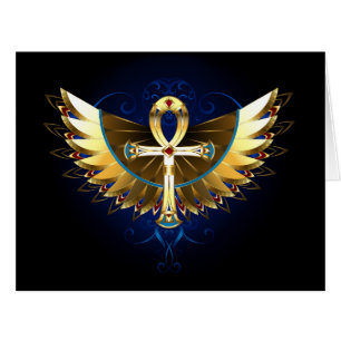 Gold Ankh with Wings