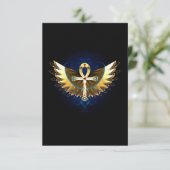Gold Ankh with Wings (Standing Front)