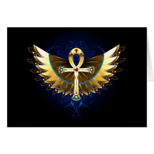 Gold Ankh with Wings