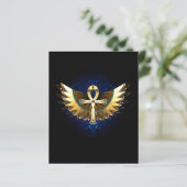 Gold Ankh with Wings (Standing Front)