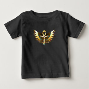Gold Ankh with Wings Baby T-Shirt