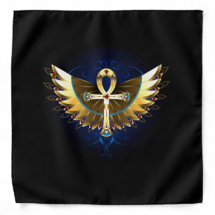 Gold Ankh with Wings Bandana