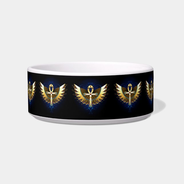 Gold Ankh with Wings Bowl (Front)