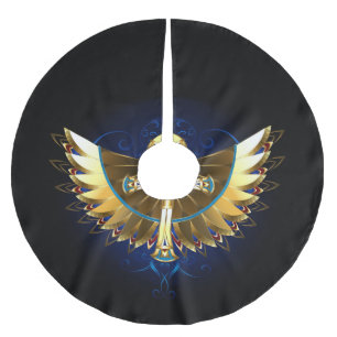 Gold Ankh with Wings Brushed Polyester Tree Skirt