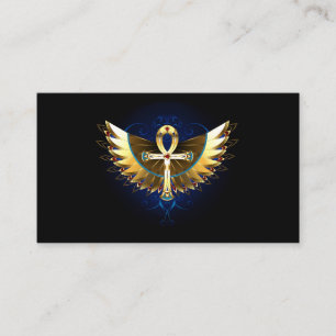 Gold Ankh with Wings Business Card