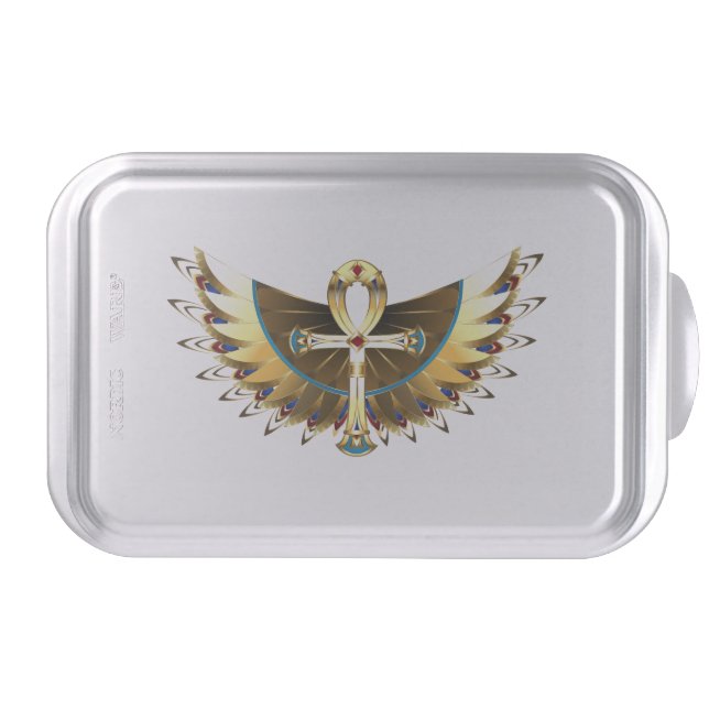 Gold Ankh with Wings Cake Pan (Front)