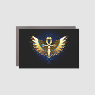 Gold Ankh with Wings Car Magnet